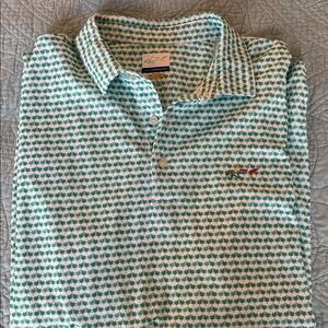 Greg Norman Golf Shirt Sz L Palm Trees Green